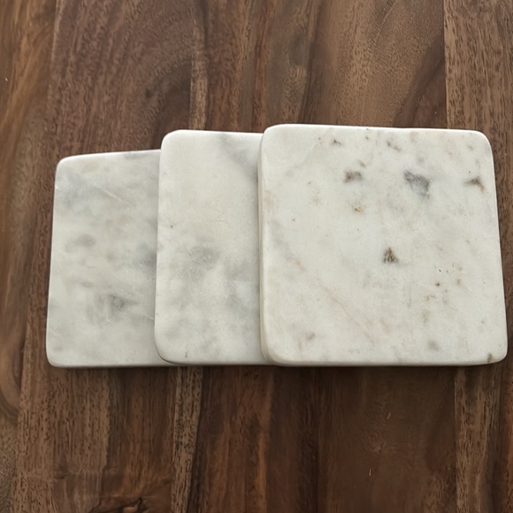 Square White Marble Coasters - Picture 2 of 9